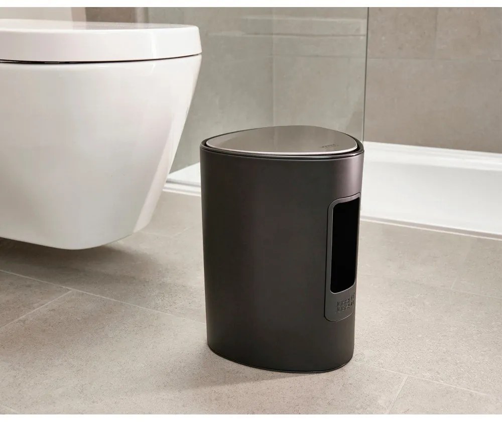 Stalowy kosz na śmieci z pedałem w kolorze matowej czerni 5 l EasyStore Luxe – Joseph Joseph