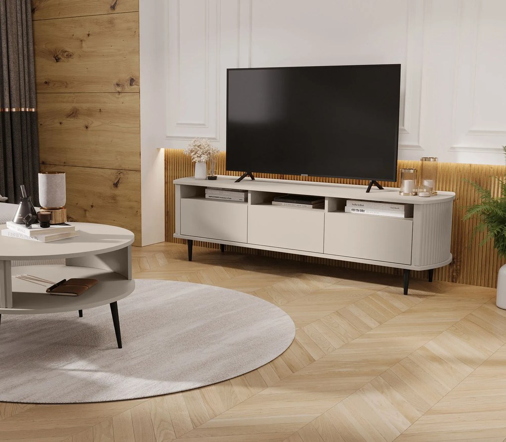 Kaszmirowa stojąca szafka RTV z półkami L9-G81