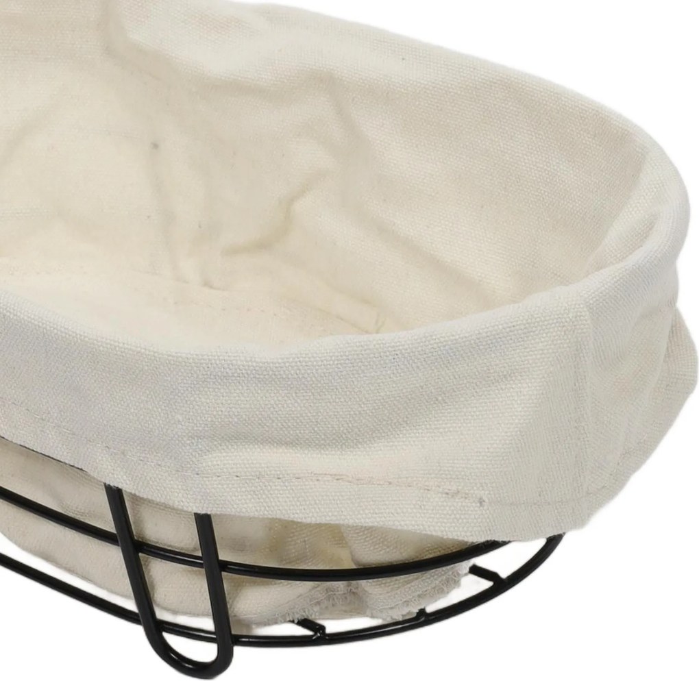 Koszyk na chleb Bistro, owalny, metalowy stelaż