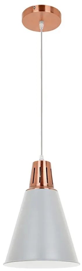 Klausen KL 6238 - Lampa wisząca SHADE 1xE27/15W/230V miedź/szary