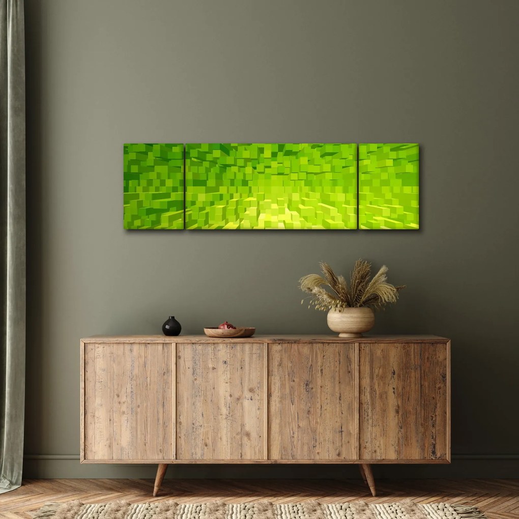 Obraz żółto-zielonych kostek (170x50 cm)