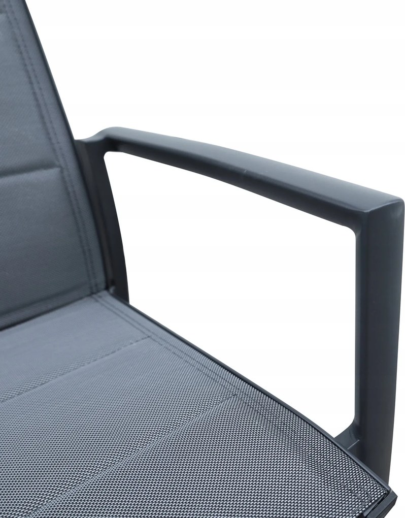 Krzesło ogrodowe aluminiowe antracyt 56x65x88 cm komfortowe wytrzymałe