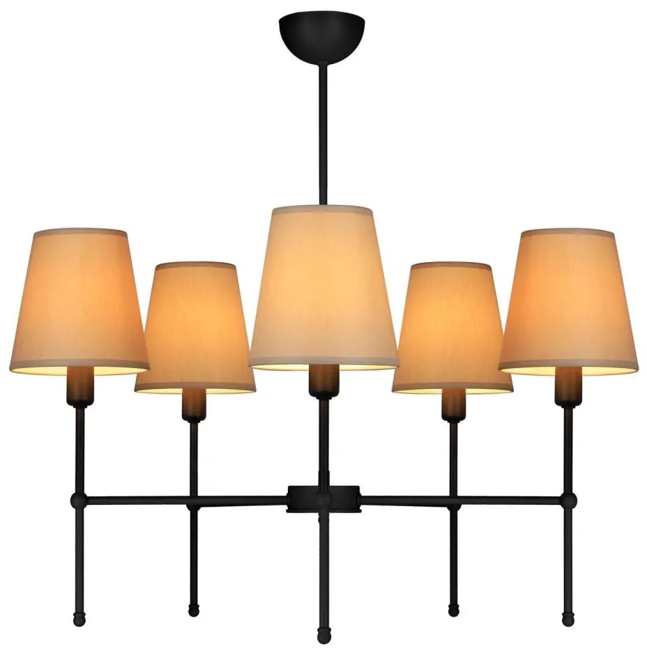Żyrandol na pręcie MADELA 5xE14/40W/230V beżowy/czarny