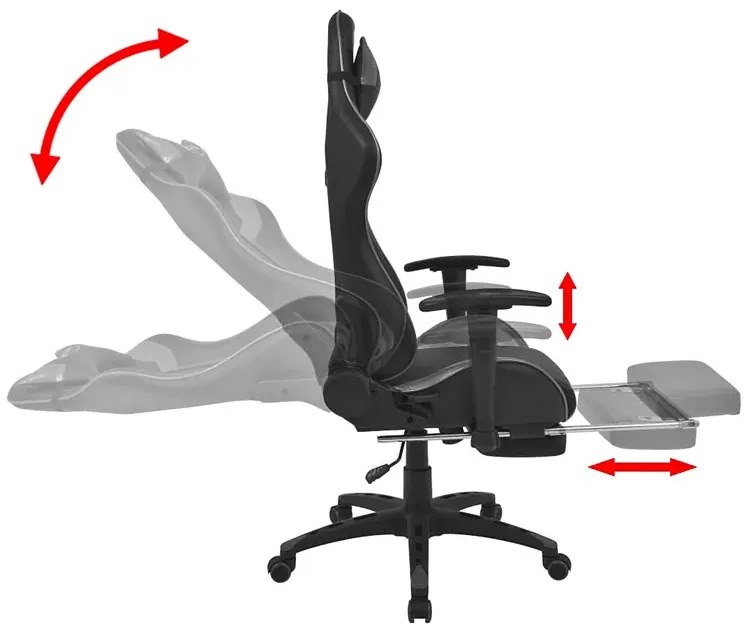 Czarno-szary obrotowy fotel gamingowy - Gilvo