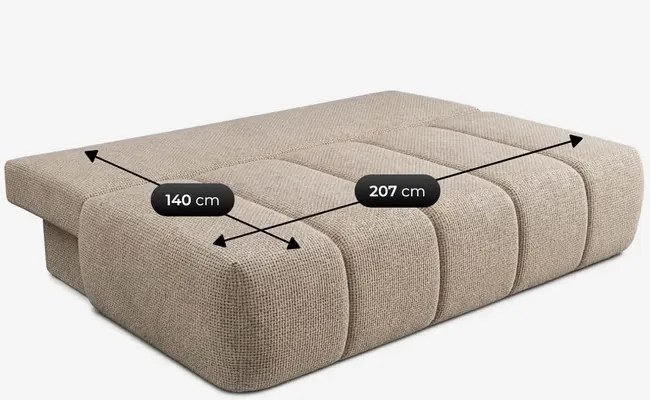 Sofa z Funkcją Spania SARIA Beżowa Szenil Nowoczesna