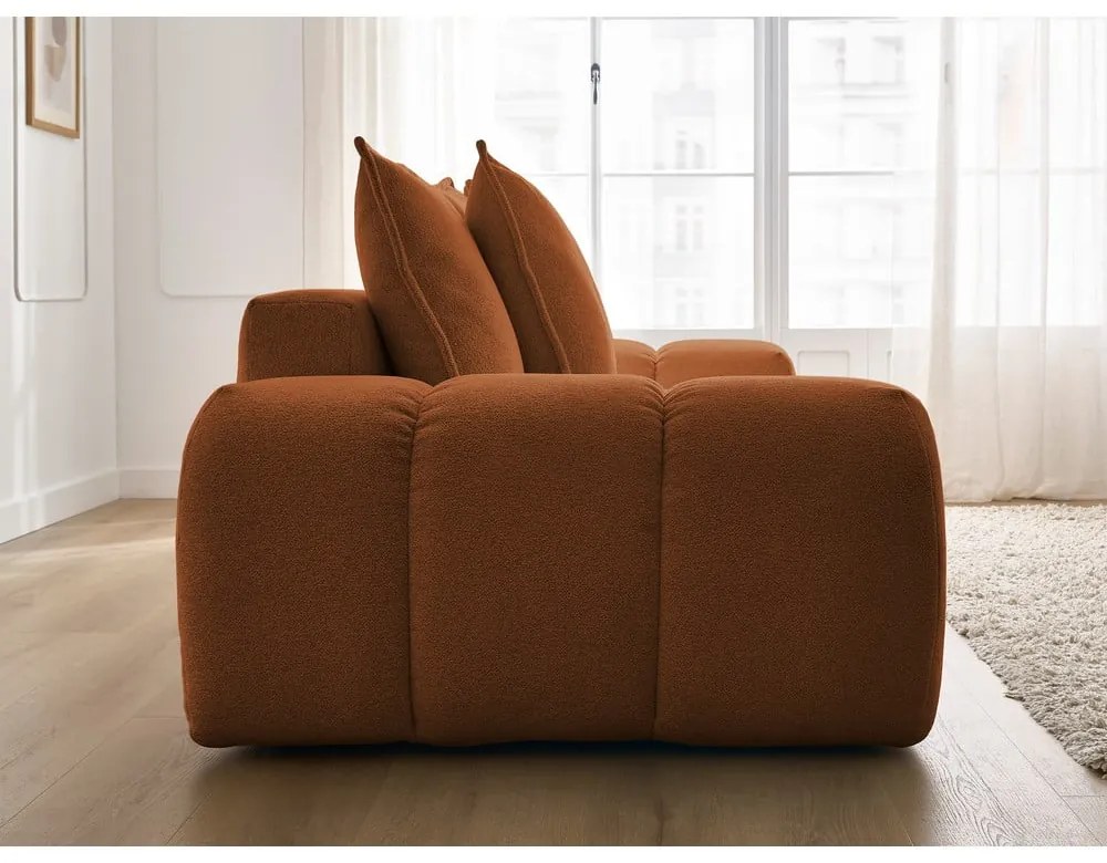 Sofa z tkaniny szenilowej w kolorze terakoty 278 cm Everest – Bobochic Paris