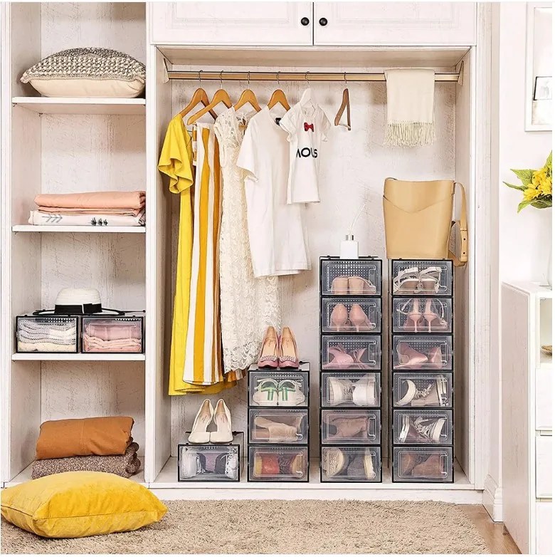 Organizer na buty MARI, 18 przegródek, przezroczysta/czarna SongmicsHome