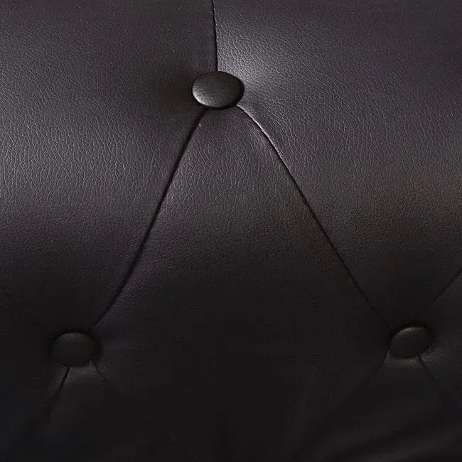 Czarny 5-osobowy narożnik w stylu chesterfield W7-R28