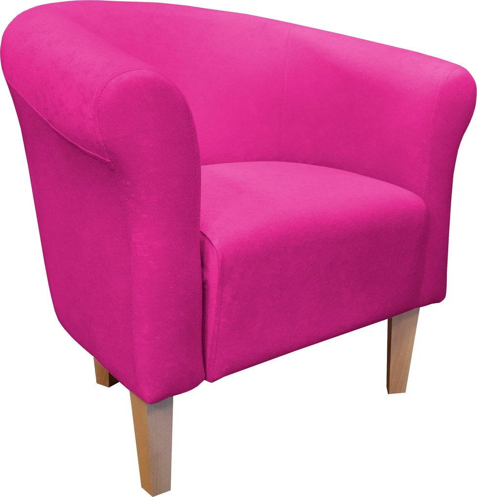 Fotel Milo tkanina Mikrofaza stylowy fotel do salonu i sypialni : Kolor nogi - Drewno, Kolor tkaniny - 10 MIKROFAZA, Wysokość nogi - 20 cm