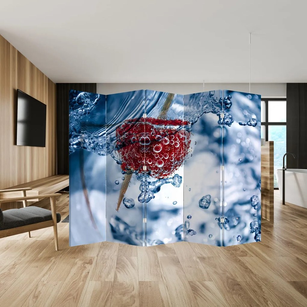Parawan - Szczegół maliny w wodzie (210x170 cm)