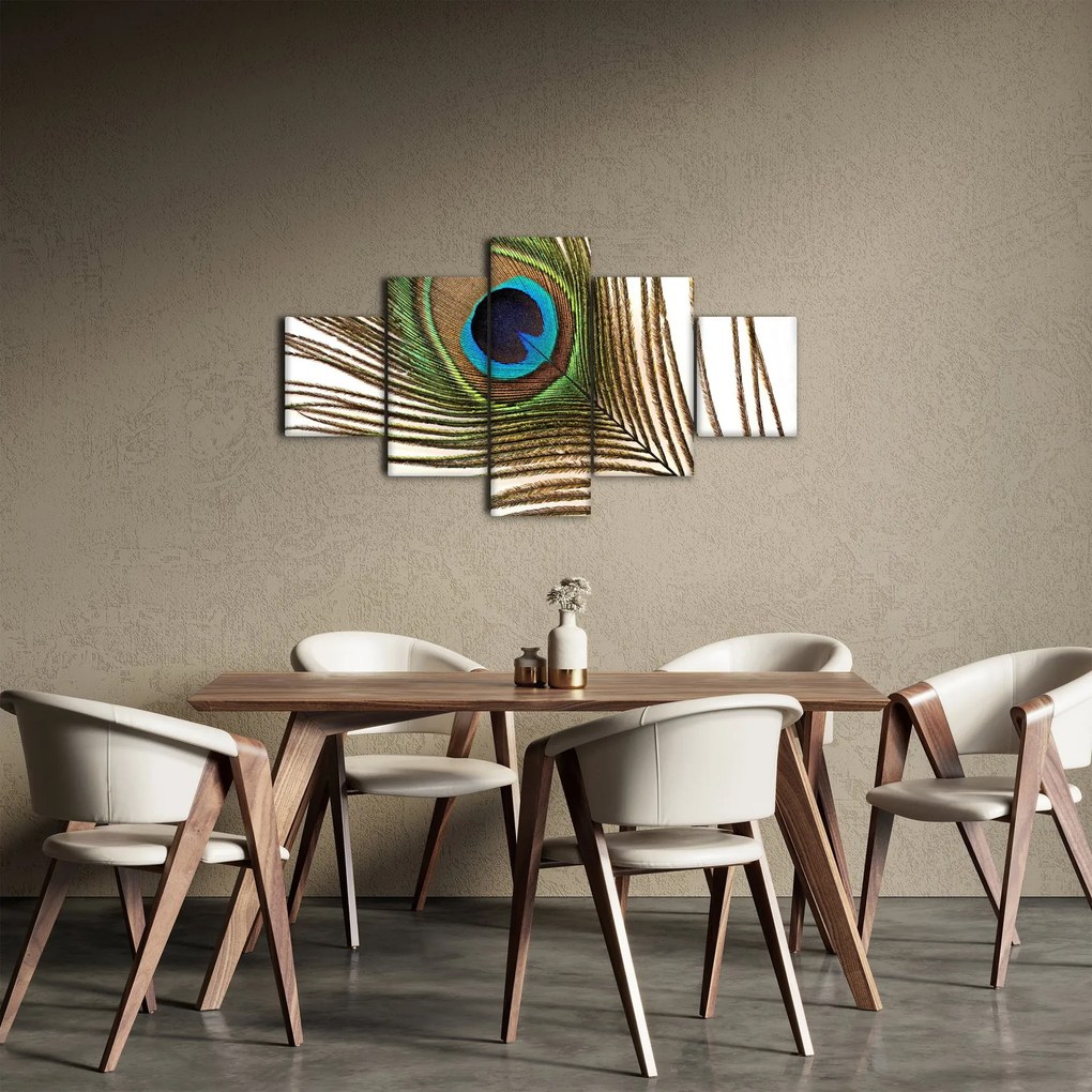 Obraz pawich piór (125x70 cm)