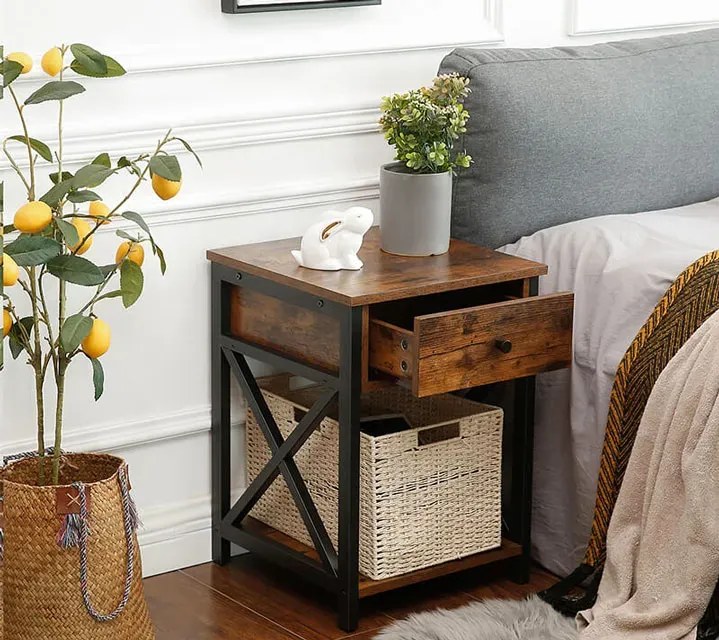 Loftowa szafka z szufladą rustykalny brąz W6-L17