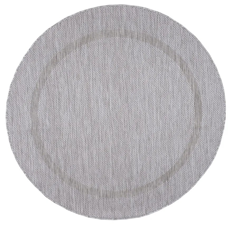 Dywan zewnętrzny Relax ramka srebrny 200 cm x 200 cm koło