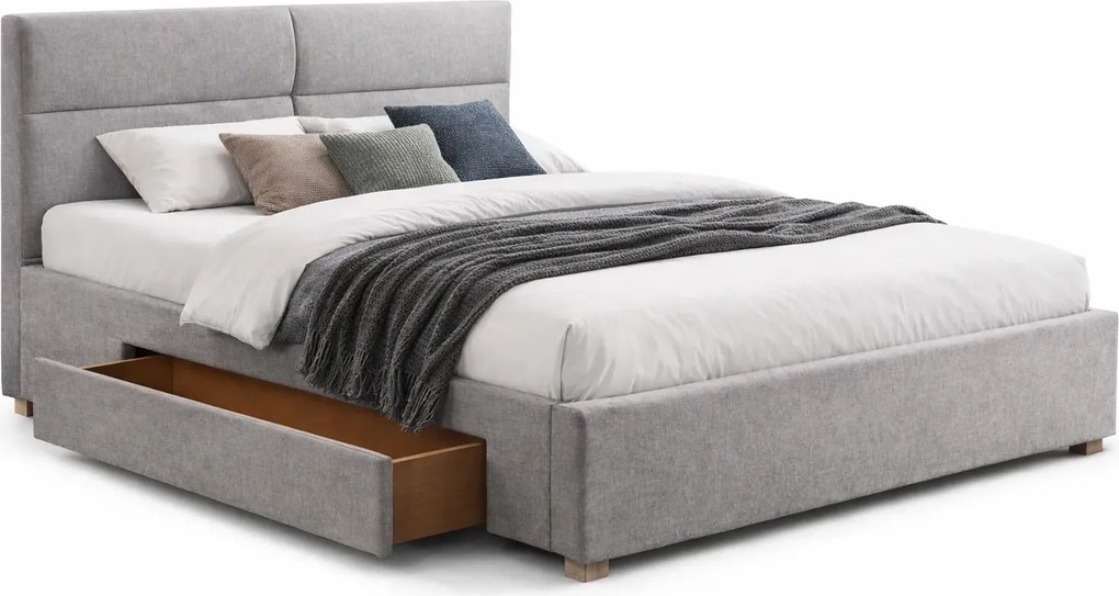 Jasnoszare Łóżko Z Zagłówkiem G2-H58