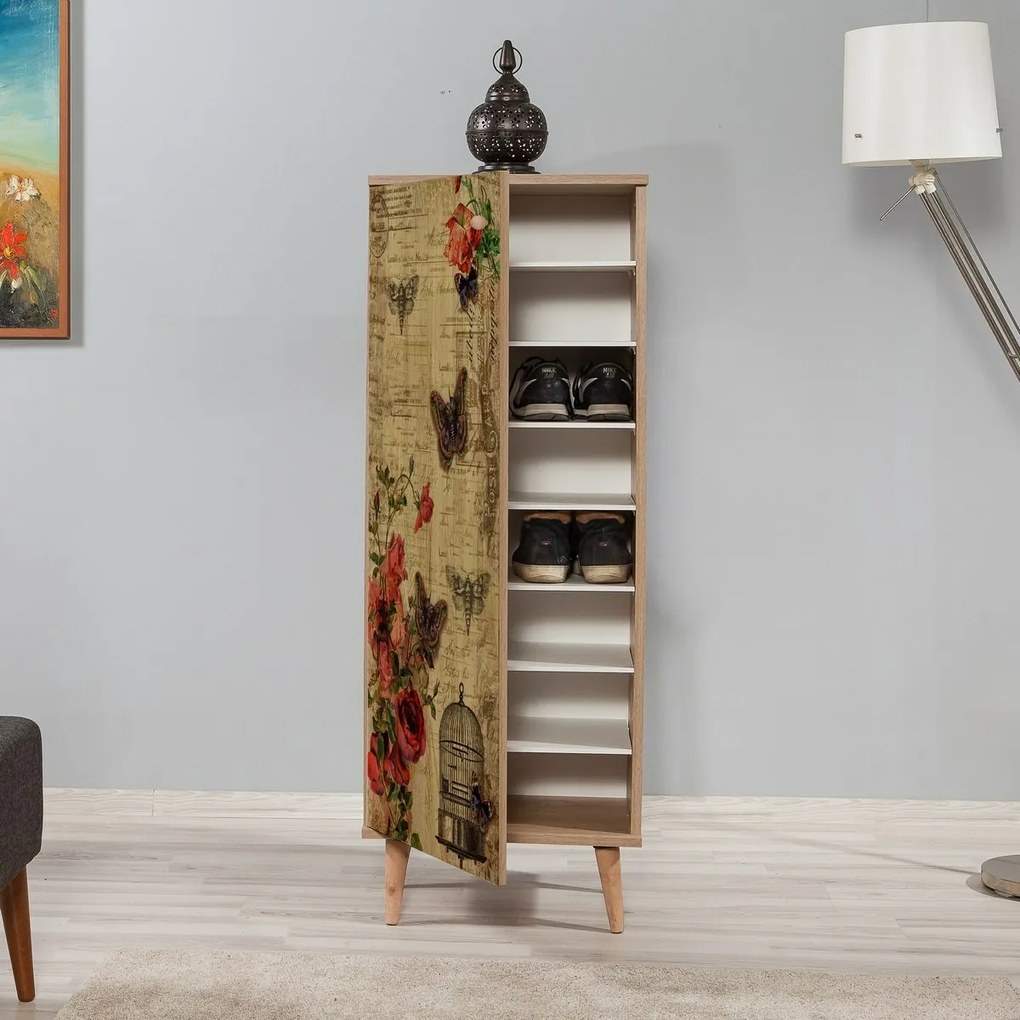 Szafka na buty Mega Sonoma Oak Roses