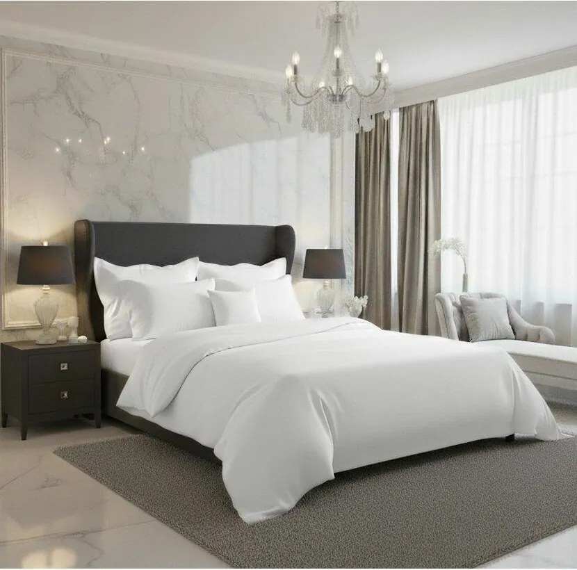 Kvalitex Pościel satynowa Luxury Collection biały, 240 x 200 cm, 2 szt. 70 x 90 cm