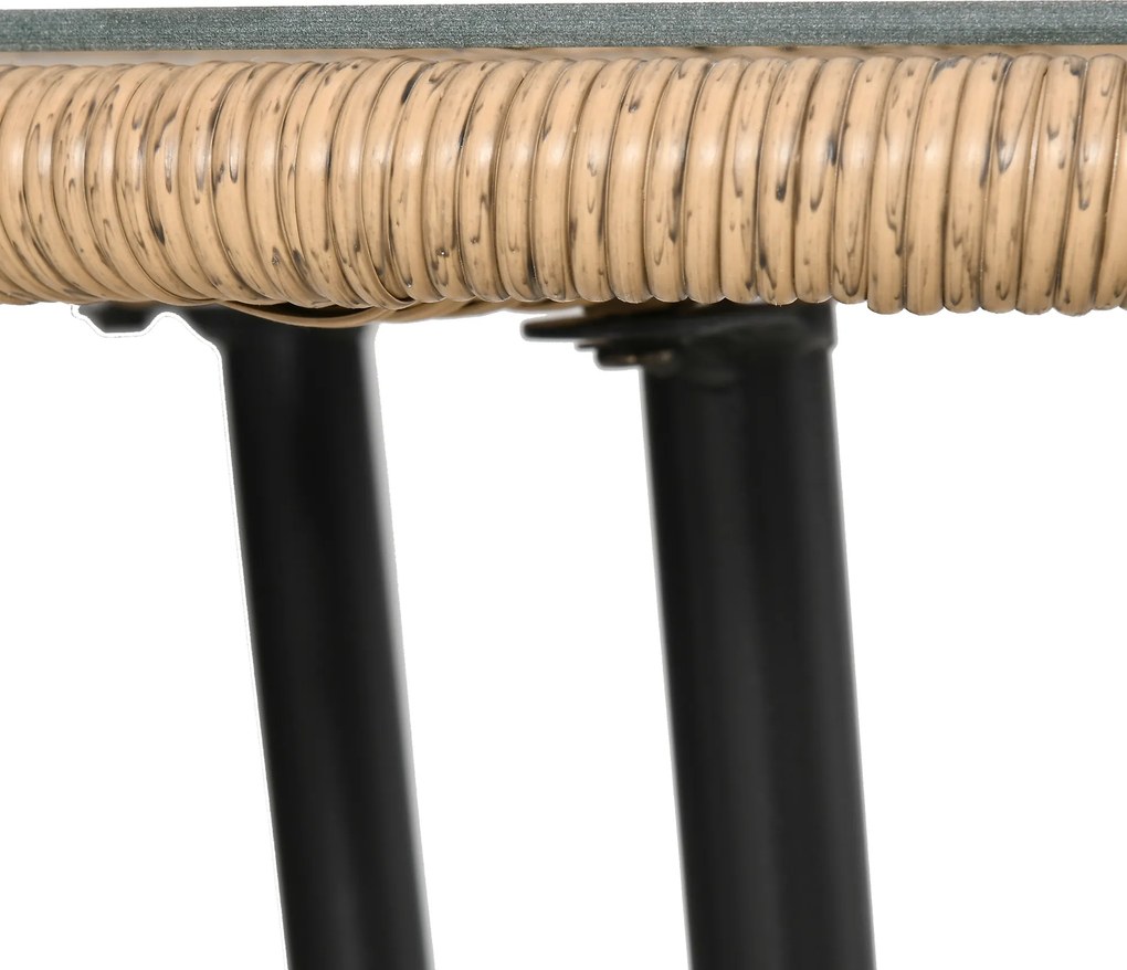 Outsunny 5-częściowy zestaw mebli ogrodowych z rattanu PE 46 cm x 60 cm x 89 cm