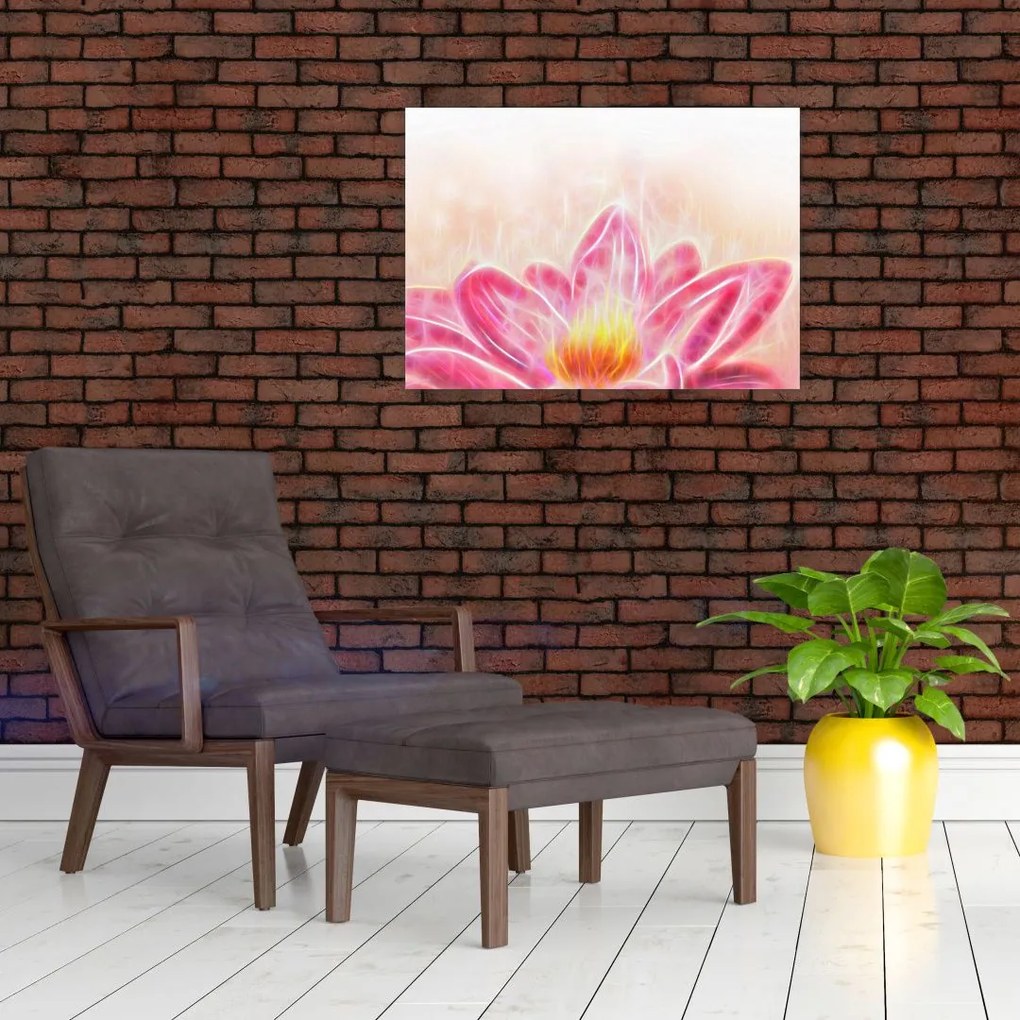 Obraz na szkle kwiatu lotosu (70x50 cm)