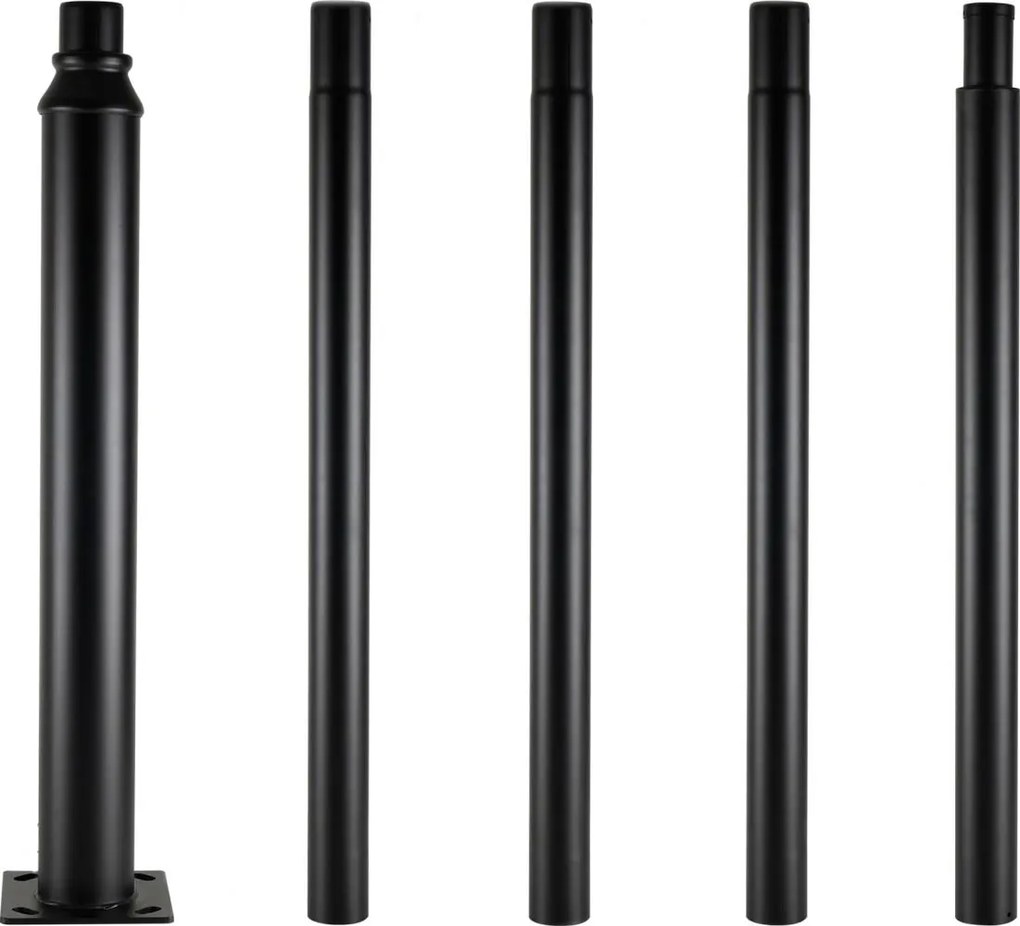 Brilagi - Metalowy maszt do oświetlenia zewnętrznego, 5 m, średnica 58 mm, czarny