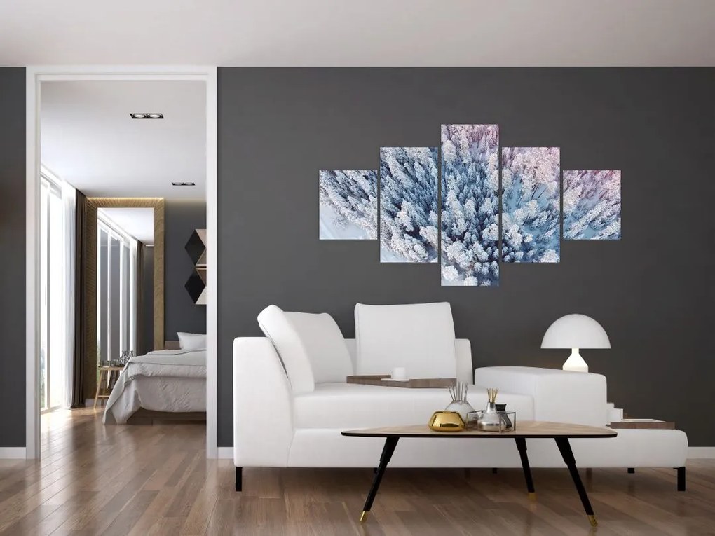 Obraz ośnieżonych drzew (125x70 cm)