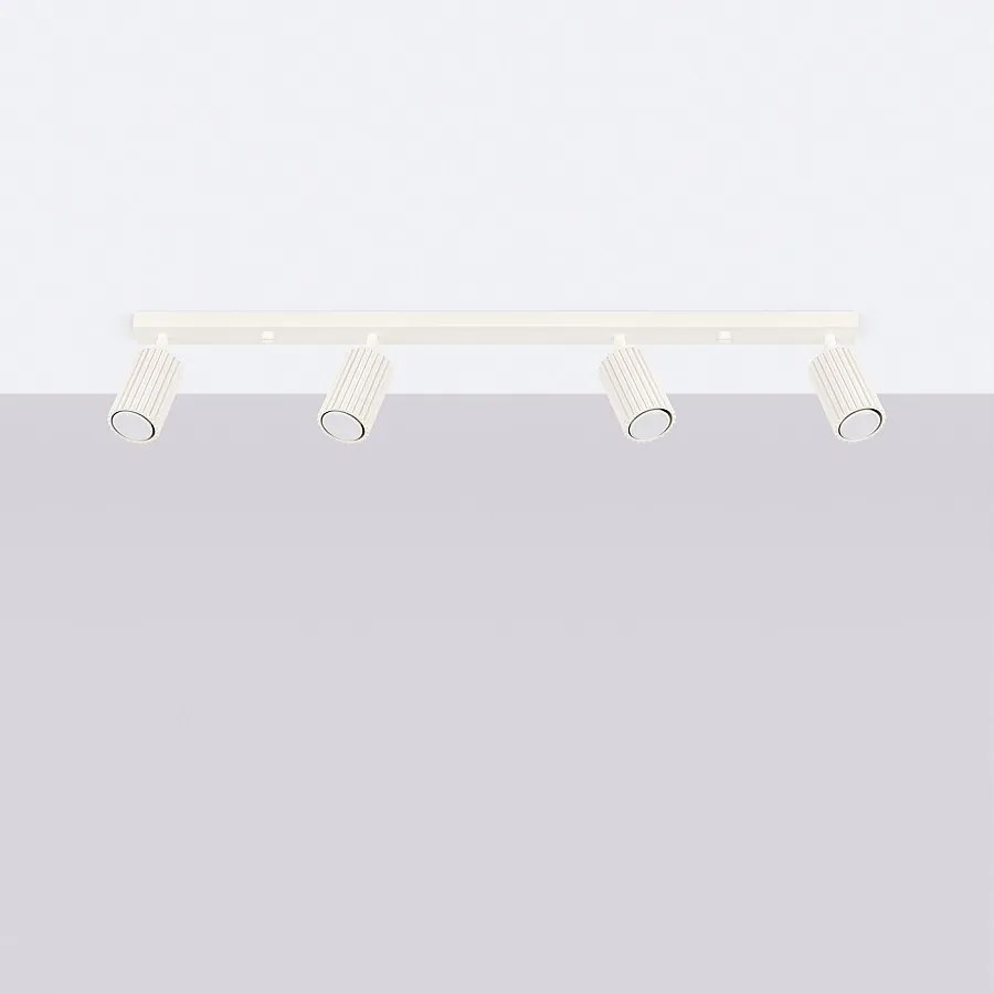 Lampa sufitowa minimalistyczny Gloow, aluminium - 4 źródło światła 4000K - L.81 x H.16.5 cm - beżowy