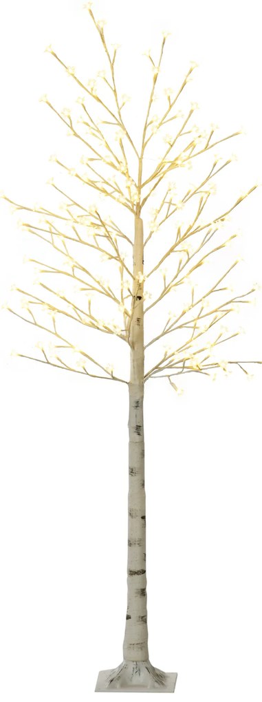 HOMCOM LED Drzewo 180 cm, Drzewo Świetlne, Wiśniowe z 180 diodami LED, 3 poziomy jasności