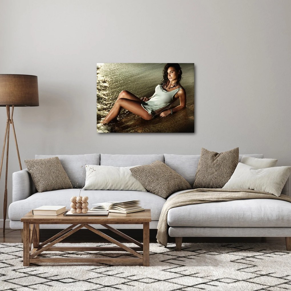 Obraz kobiety na plaży (70x50 cm)
