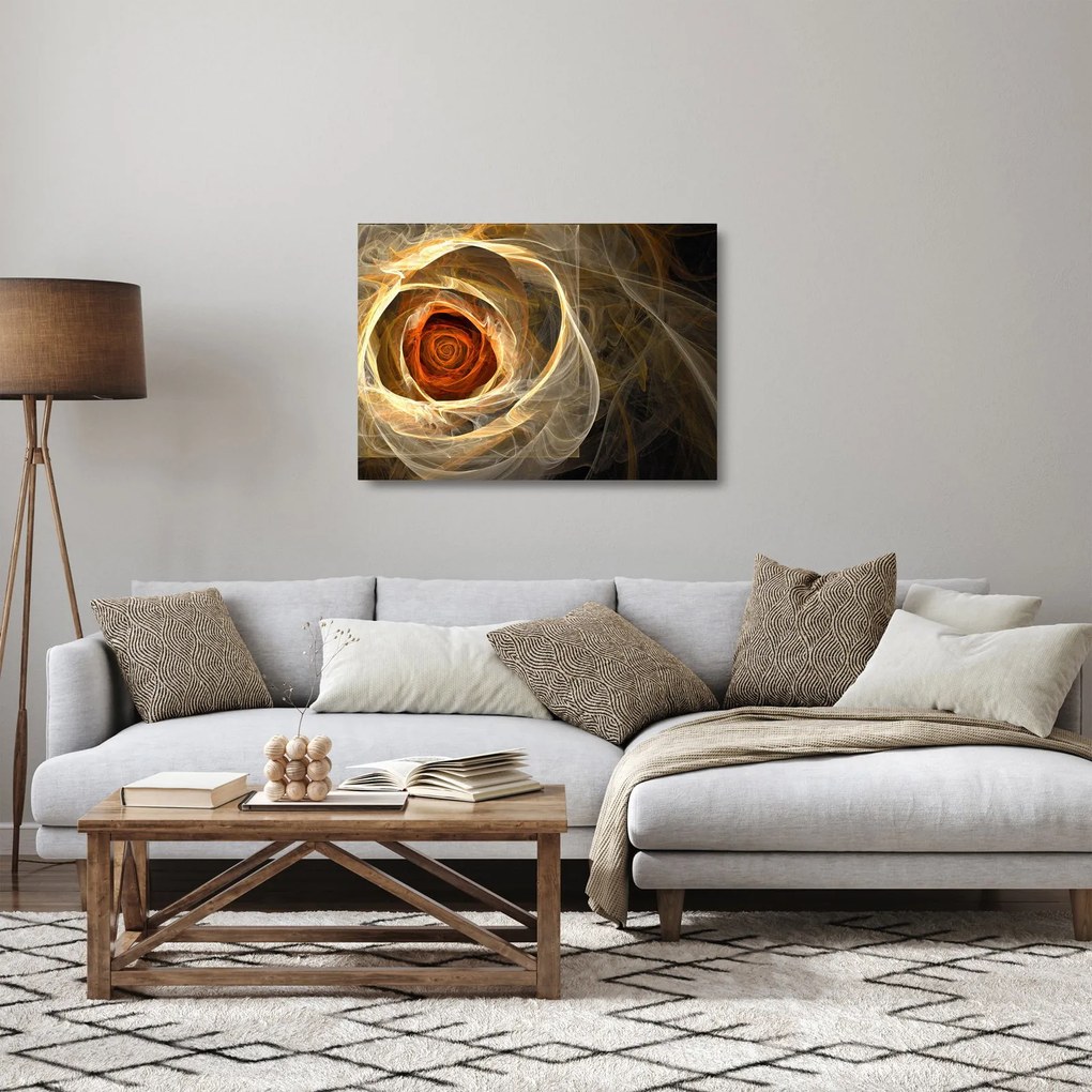 Obraz na szkle - Abstrakcyjne róże w ognistych kolorach (70x50 cm)