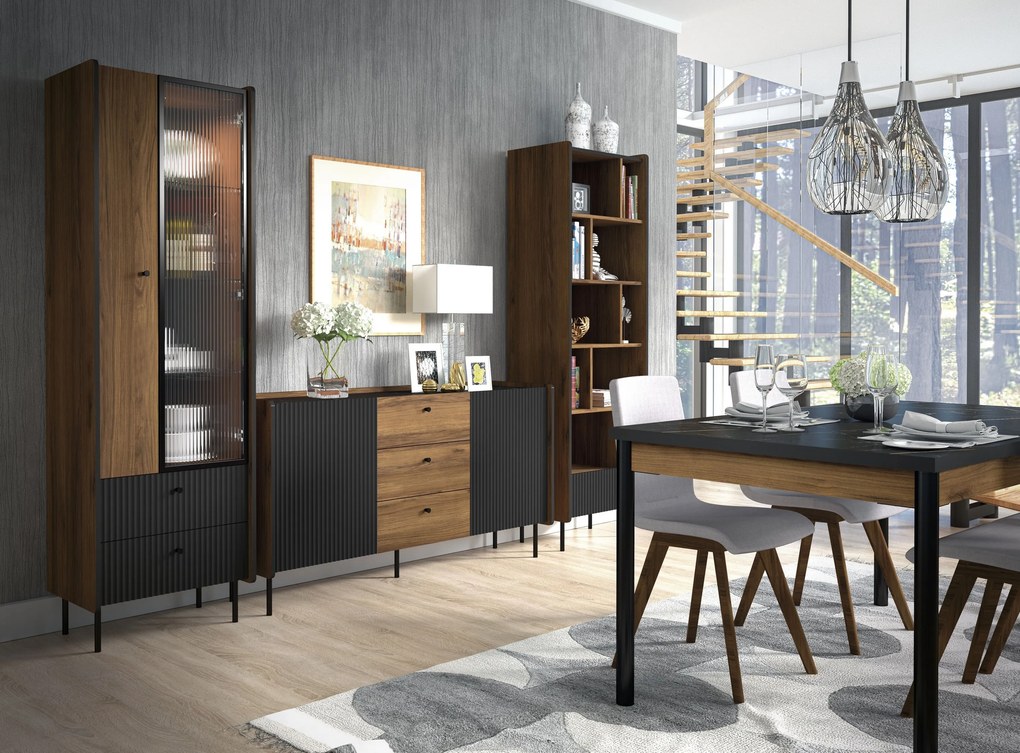 Stół KREON 90 cm do Salonu Jadalni, Rozkładany, Prostokątny, Brązowy