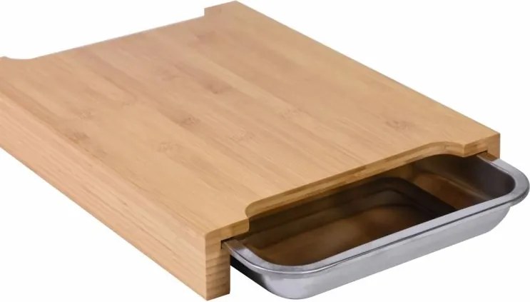 Deska bambusowa z miseczkami ociekającymi, 40 x 30 x 6 cm
