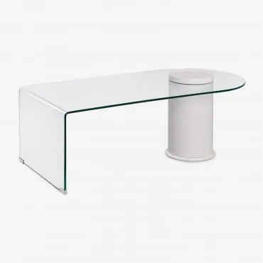 Stolik Kawowy 120x60 Cm Ze Szkła Hartowanego Soloy Transparent - Sklum