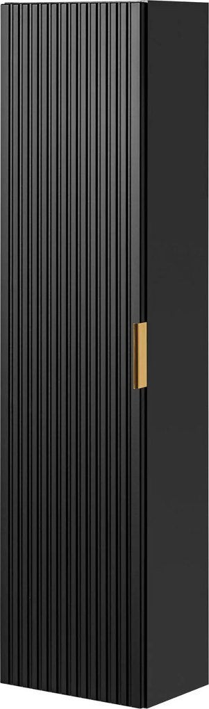 Szafka łazienkowa wisząca słupek czarny mat 35 x 25 x 140 cm ASTROS Black