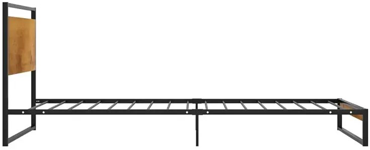 Czarne metalowe łóżko pojedyncze 100x200 cm - Zana