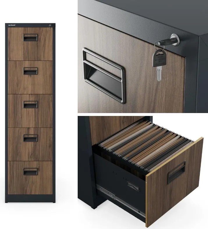 Szafa kartotekowa Eco Design Sara V005 46x62x163 cm antracyt/orzech