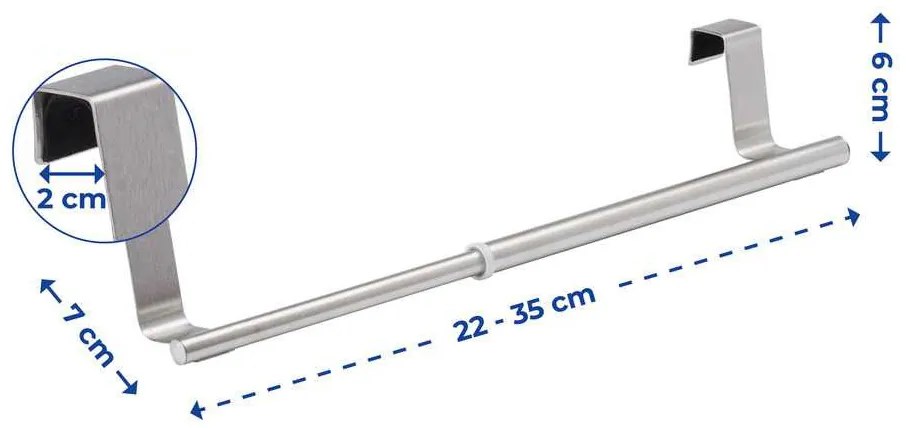 Teleskopowy wieszak na szafkę - kuchenny, łazienkowy, 22-35 cm, WENKO