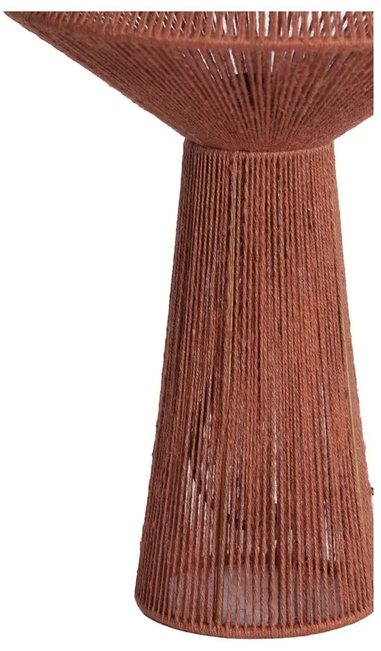 Czerwona lampa stołowa z kloszem z juty (wysokość 47 cm) Fugia – Light &amp; Living