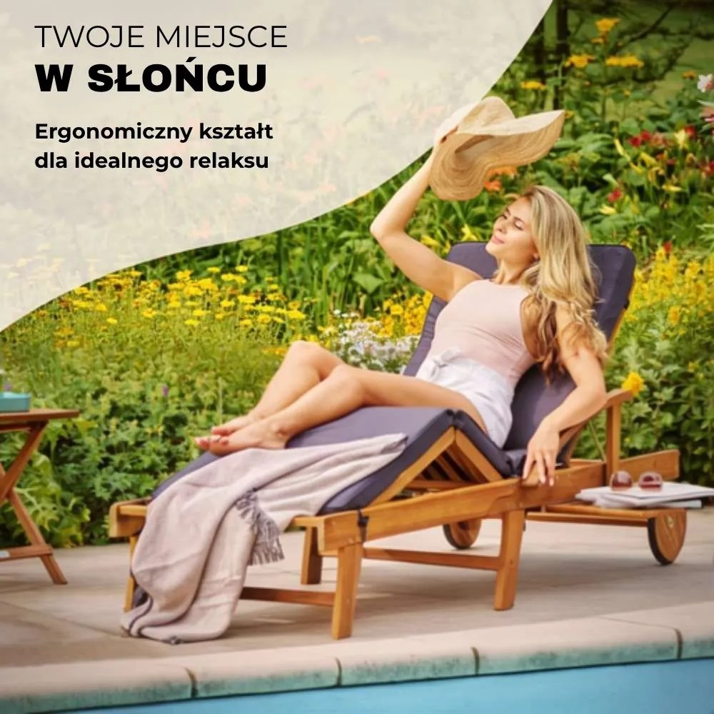 Leżak ogrodowy TAMI SUN, 195,5x69x85cm, naturalny brąz Jurhan
