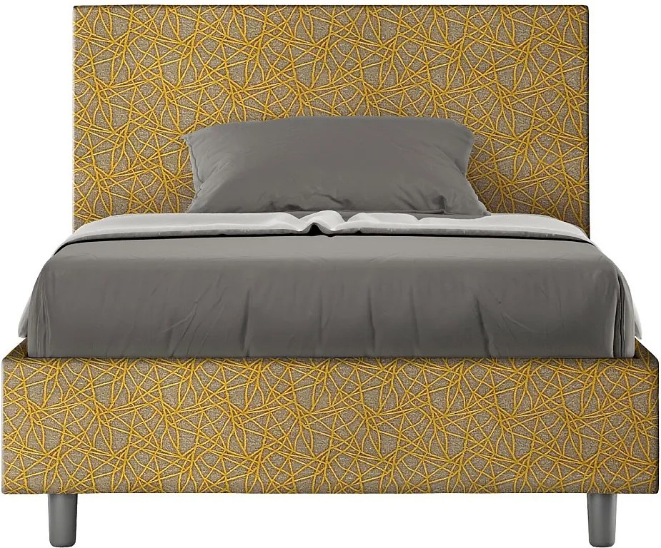 Łóżko bez stelaża tapicerowane 120x190 tkaniny Era 6 żółty Adele