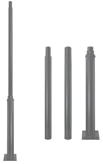 Metalowy pręt do słupa oświetleniowego BASE 3 m szary