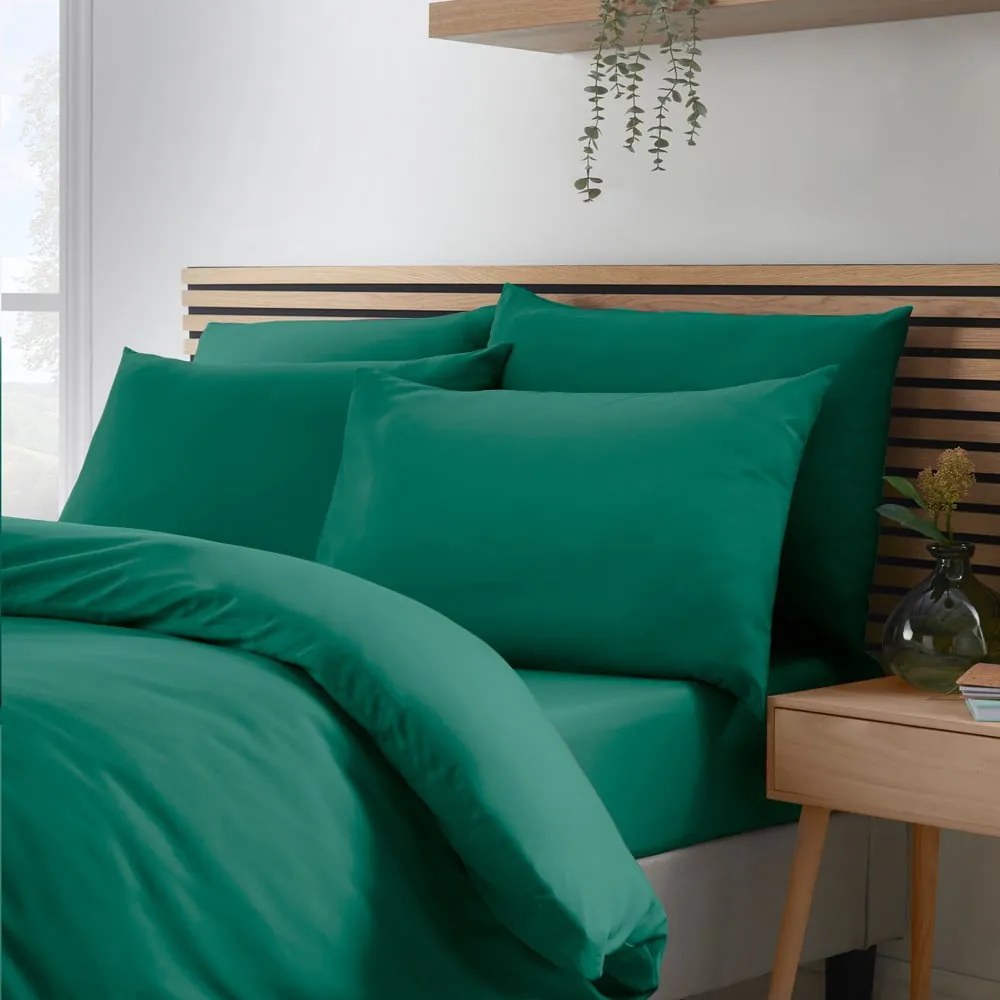 Zielononiebieska pościel dwuosobowa 230x220 cm So Soft Non-Iron – Catherine Lansfield