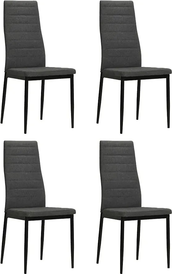 Komplet 4 ciemnoszarych minimalistycznych krzeseł M5-T50