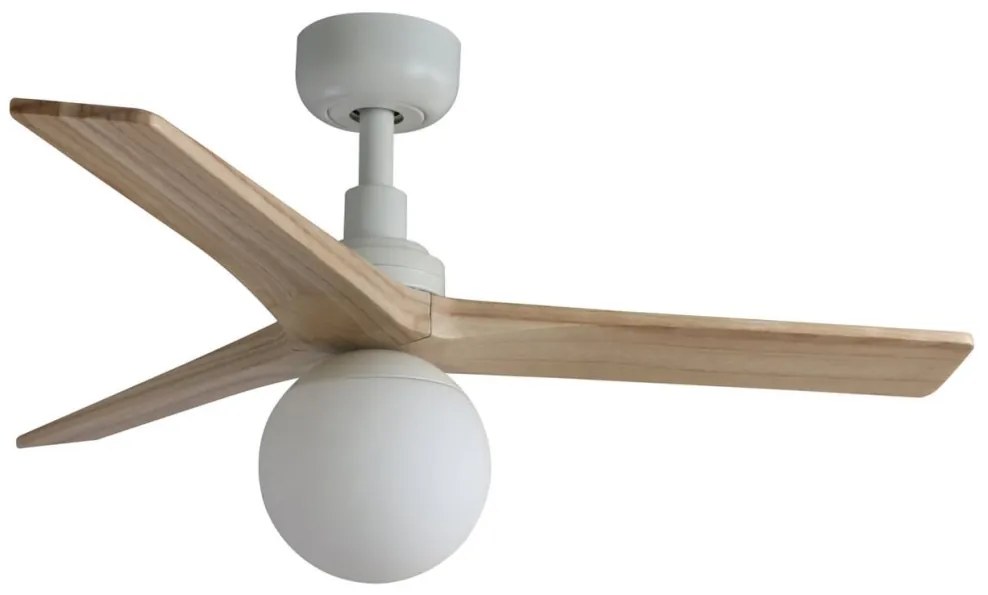 FARO 34281-11L - Wentylator sufitowy KLIM S 1xE27/15W/230V sosna/biały + pilot