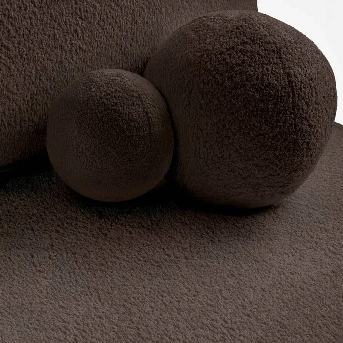 Sofa z Funkcją Spania ARVETO Mocca Boucle Nowoczesna