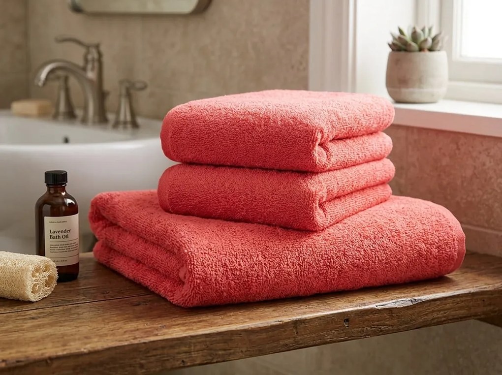 Ręcznik kąpielowy NORIELLE 70x140 cm czerwony, 100% bawełna