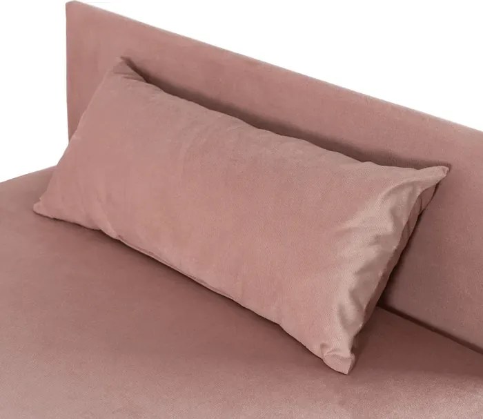 Łóżko Tapczan Młodzieżowe KARO 2 90x200 cm Pojedyncze Różowe Welurowe