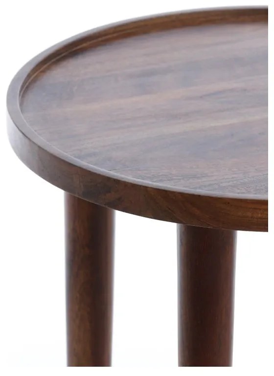 Okrągły stolik z litego drewna akacjowego ø 49 cm Qiano – Light &amp; Living