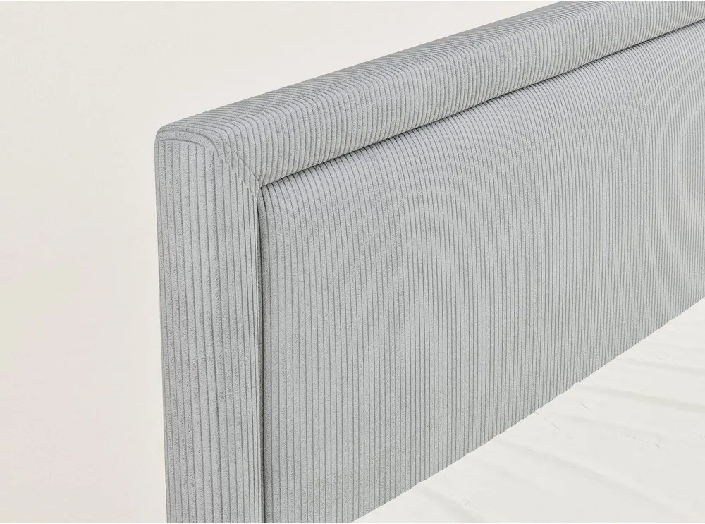 Szare łóżko kontynentalne ze schowkiem 160x200 cm Fresco – Maison de Rêve