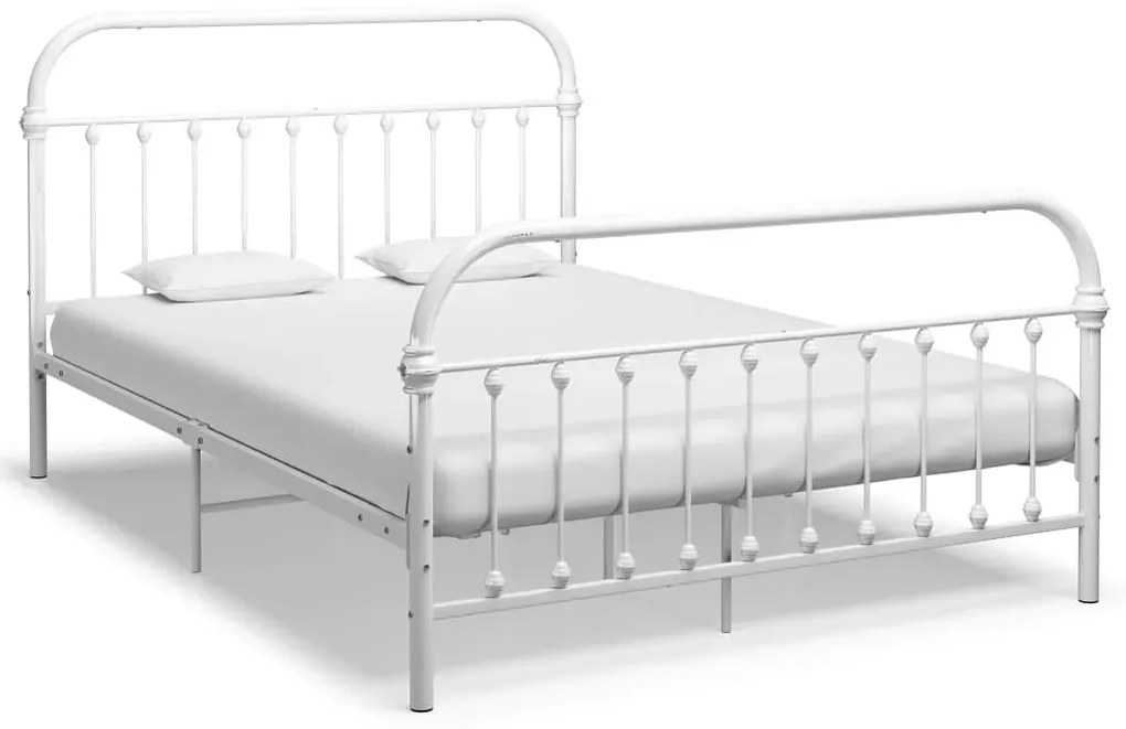 Białe minimalistyczne łóżko metalowe 120 x 200 cm T9-Z18