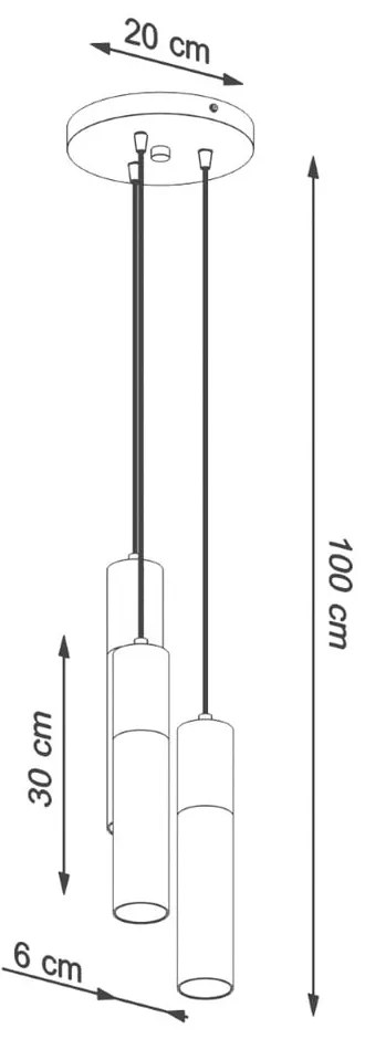 Czarna lampa wisząca ø 6 cm Paul – Nice Lamps