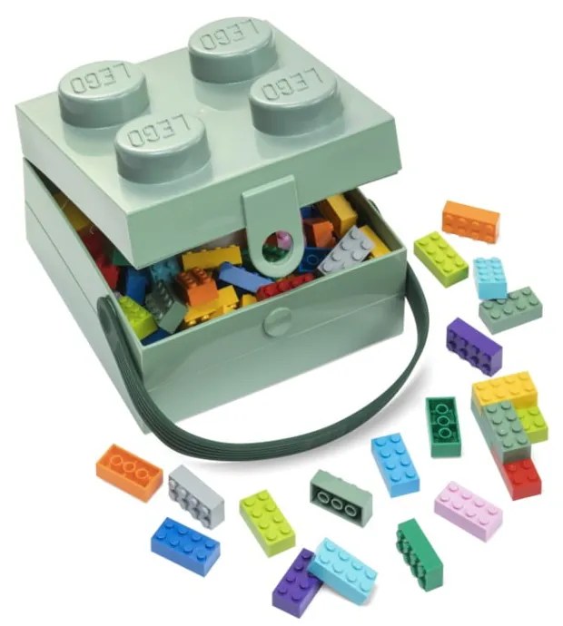 Jasnozielony pojemnik z uchwytem LEGO®
